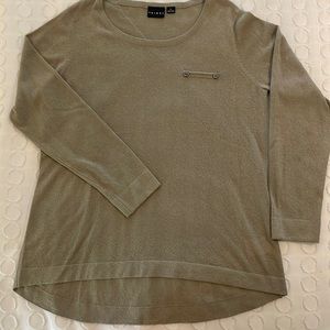 Tribal acrylic/nylon olive green tunic top